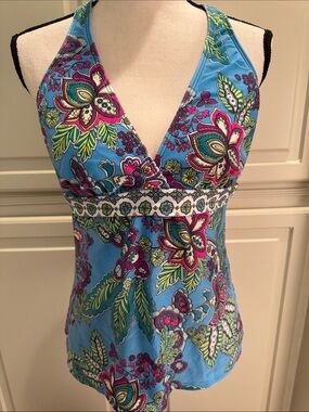 next Blue Floral Halter Swim Camisole
